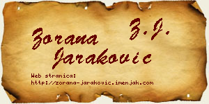 Zorana Jaraković vizit kartica